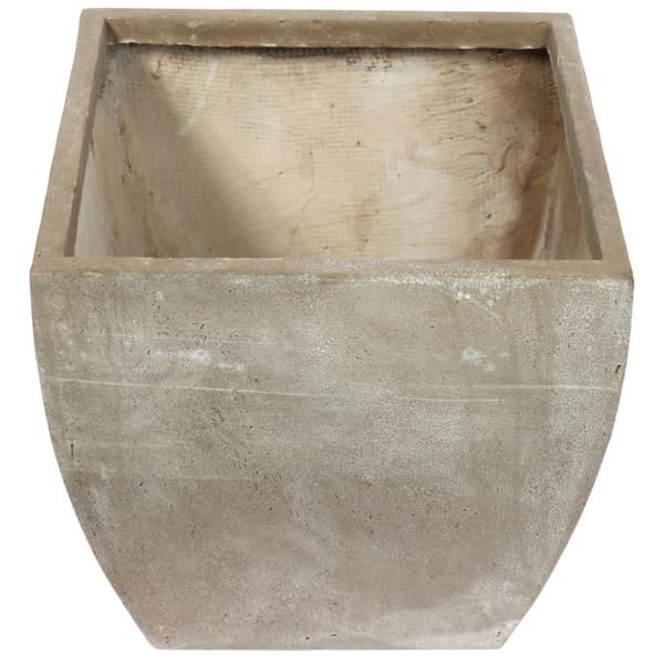 XL trapetsformad blomkruka, motståndskraftig mot väderförhållanden, grå-beige färg