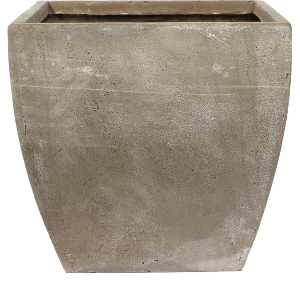 XL trapetsformad blomkruka, motståndskraftig mot väderförhållanden, grå-beige färg