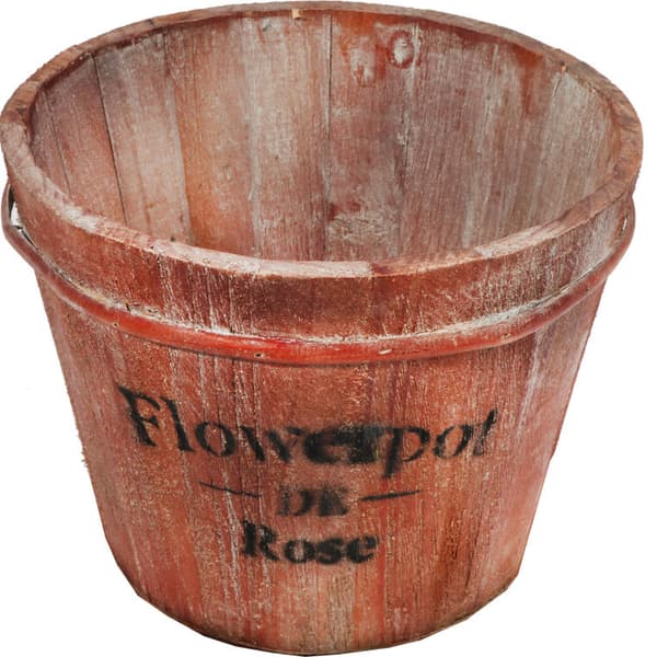 BLOMSTERKRUDE, BRUN TRÆ LÆG, DIAMETER 19CM