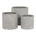 Miniatyrbilde 5 av 5: Sett med blomsterpotter Home ESPRIT Beige Fiberglass Magnesium 44,5 x 44,5 x 44 cm (3 enheter)