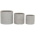 Miniatyrbilde 1 av 5: Sett med blomsterpotter Home ESPRIT Beige Fiberglass Magnesium 44,5 x 44,5 x 44 cm (3 enheter)