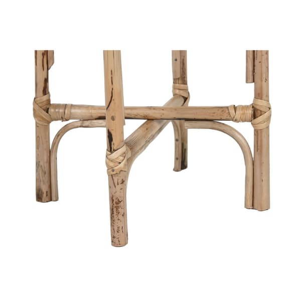 Sett med blomsterpotter Home ESPRIT Naturell Jute Treverk av mangotre 26 X 26 X 67 cm (2 Deler)