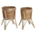 Miniatyrbilde 1 av 4: Sett med blomsterpotter Home ESPRIT Naturell flettet Fiber 28 x 28 x 38 cm (2 Deler)