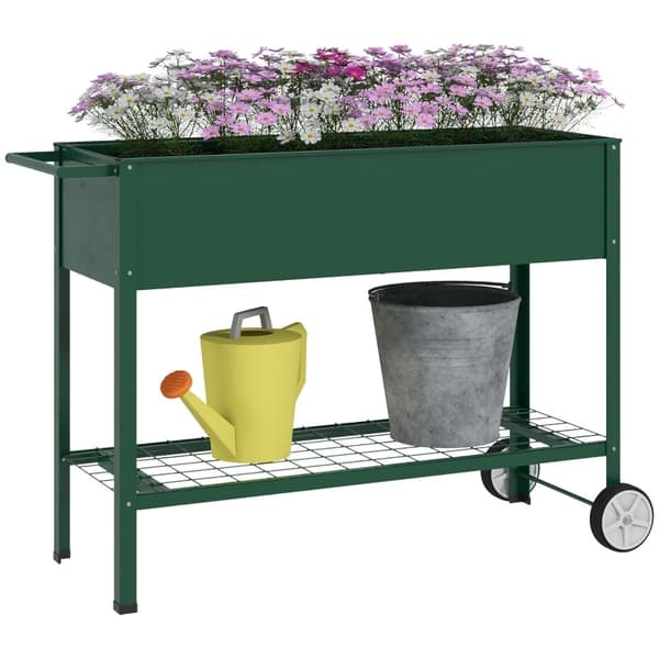 Rootz Højhaveseng - Forhøjet plantekasse - Metalplantepotte - Rygvenligt design - 109 cm x 44 cm x 80 cm