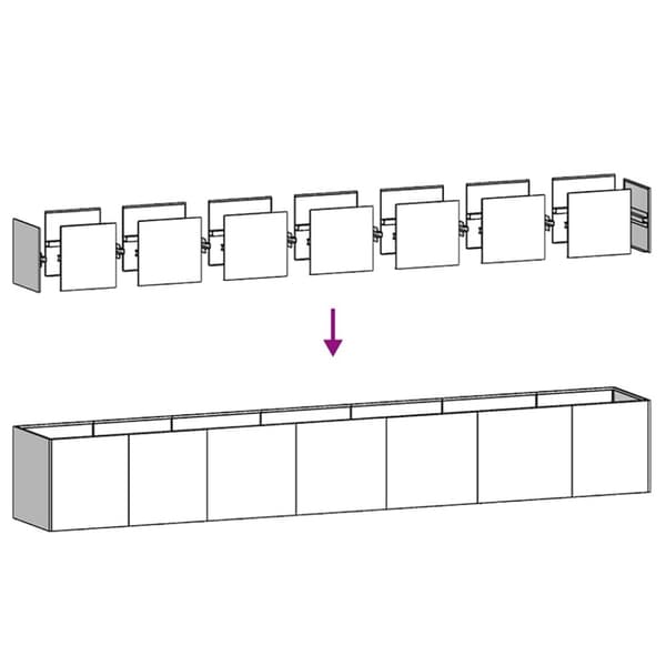 vidaXL plantekasse 280x40x40 cm galvaniseret stål