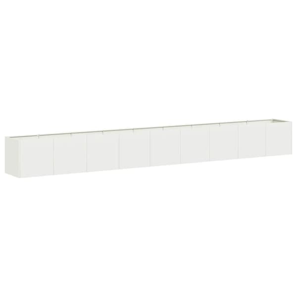 vidaXL plantekasse hvid 360x40x40 cm koldvalset stål