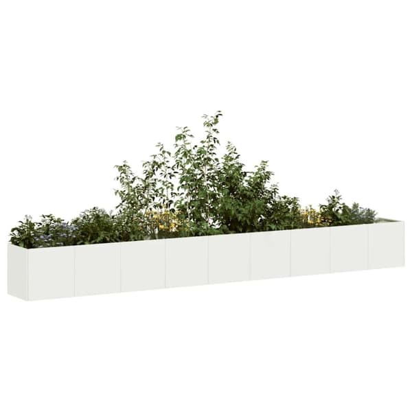 vidaXL plantekasse hvid 360x40x40 cm koldvalset stål