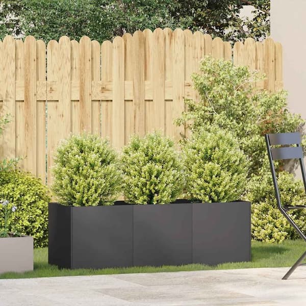 vidaXL Plantekasse svart 120x40x40 cm kaldvalset stål