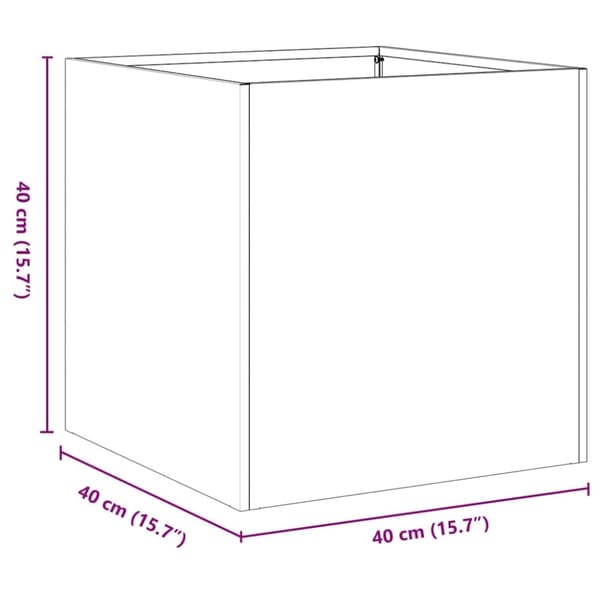 vidaXL plantekasse 40x40x40 cm koldvalset stål sort