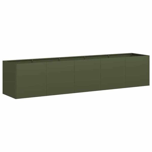 vidaXL Odlingslåda olivgrön 200x40x40 cm kallvalsat stål