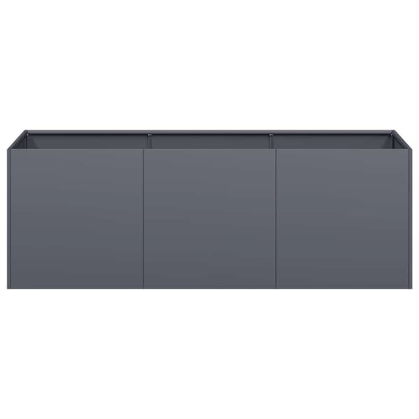 vidaXL Kukkalaatikko antrasiitti 120x40x40 cm kylmävalssattu teräs