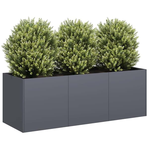 vidaXL Kukkalaatikko antrasiitti 120x40x40 cm kylmävalssattu teräs