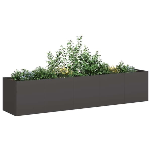 vidaXL plantekasse sort 200x40x40 cm koldvalset stål