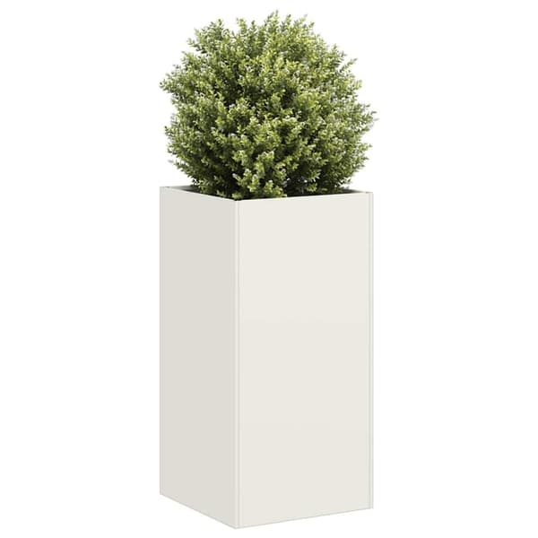 vidaXL plantekasse hvid 40x40x80 cm koldvalset stål