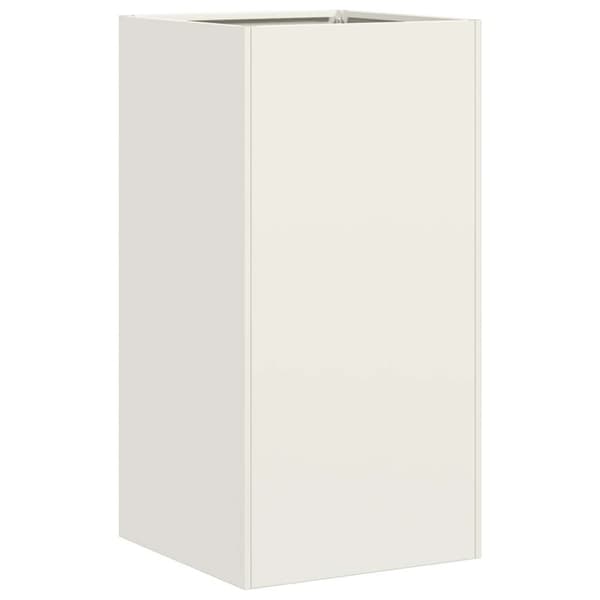 vidaXL plantekasse hvid 40x40x80 cm koldvalset stål