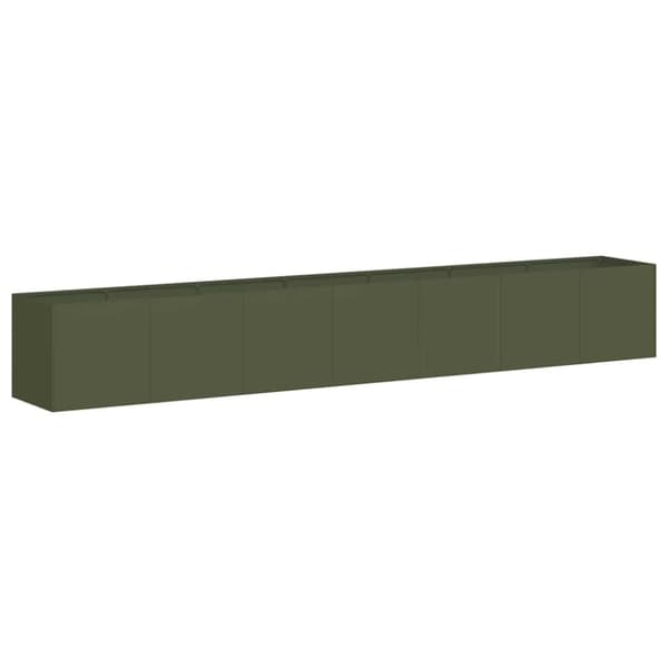 vidaXL Plantekasse olivengrønn 280x40x40 cm kaldvalset stål