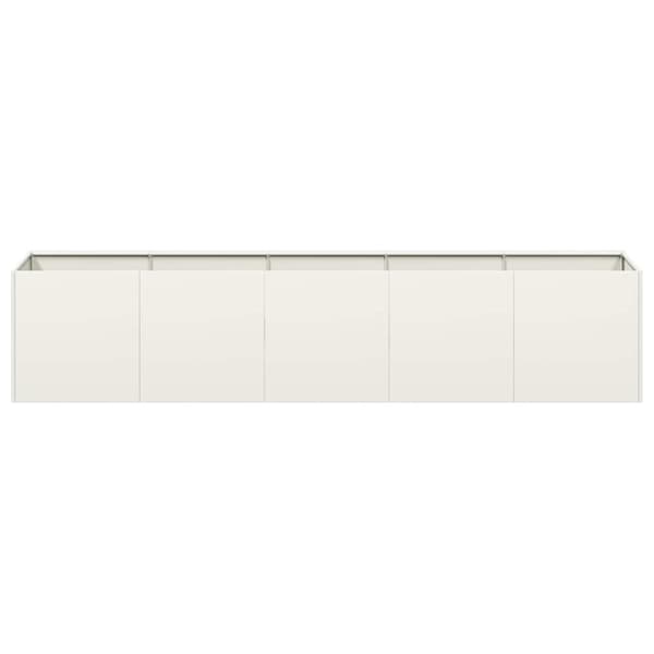 vidaXL Plantekasse hvit 200x40x40 cm kaldvalset stål