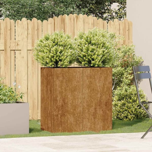 vidaXL plantekasse rustfarvet 80x40x80 cm forvitringsstål