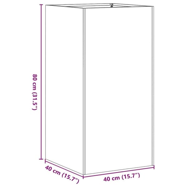 vidaXL Plantekasse 40x40x80 cm rustfritt stål