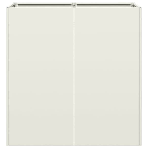 vidaXL Planteringskärl vit 80x40x80 cm kallvalsat stål