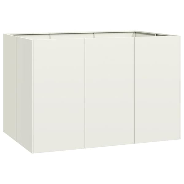 vidaXL Kukkalaatikko valkoinen 120x80x80 cm teräs