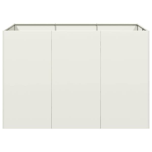 vidaXL Kukkalaatikko valkoinen 120x80x80 cm teräs