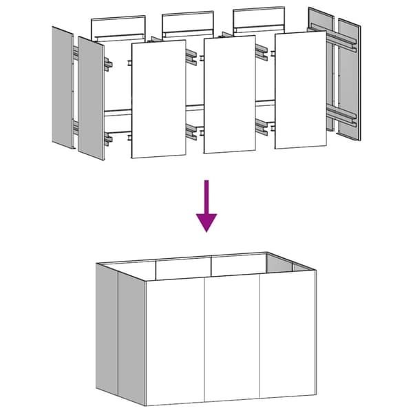 vidaXL plantekasse 120x80x80 cm galvaniseret stål