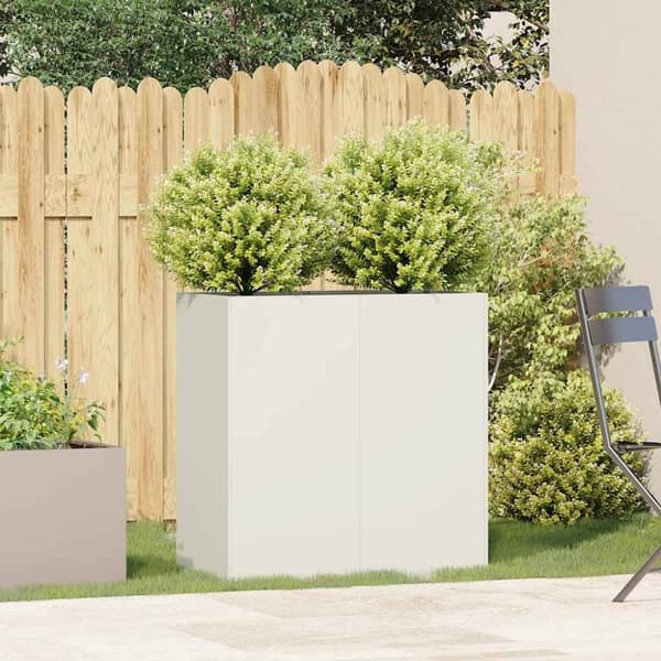 vidaXL plantekasse hvid 80x40x80 cm koldvalset stål