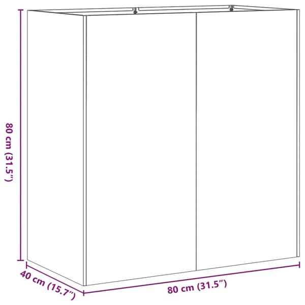 vidaXL plantekasse hvid 80x40x80 cm koldvalset stål