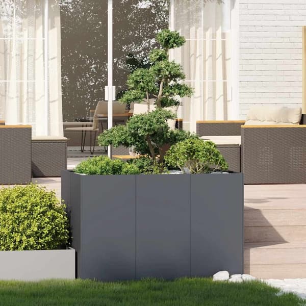 vidaXL Plantekasse antrasitt 120x80x80 cm stål