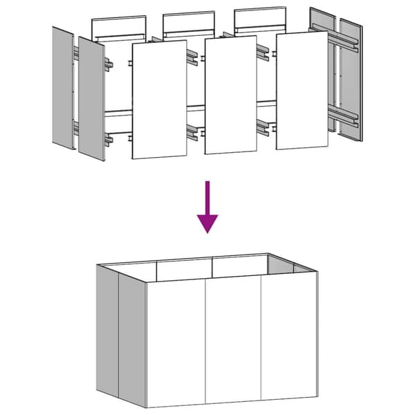 vidaXL Plantekasse antrasitt 120x80x80 cm stål