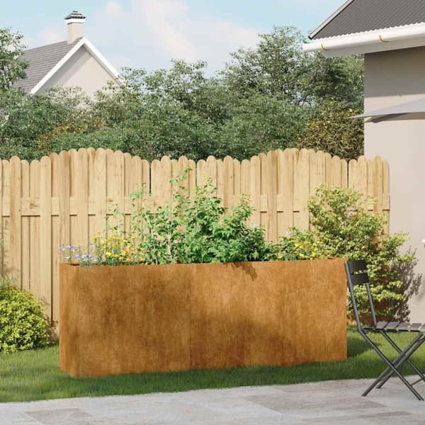 vidaXL plantekasse rustfarvet 200x40x80 cm forvitringsstål