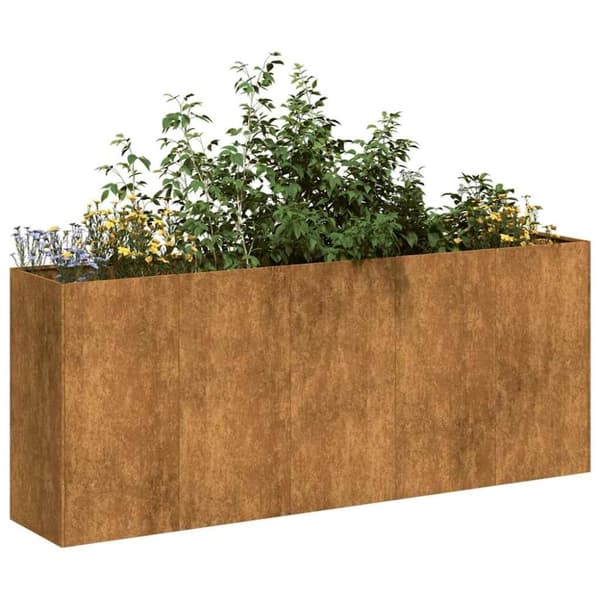 vidaXL plantekasse rustfarvet 200x40x80 cm forvitringsstål
