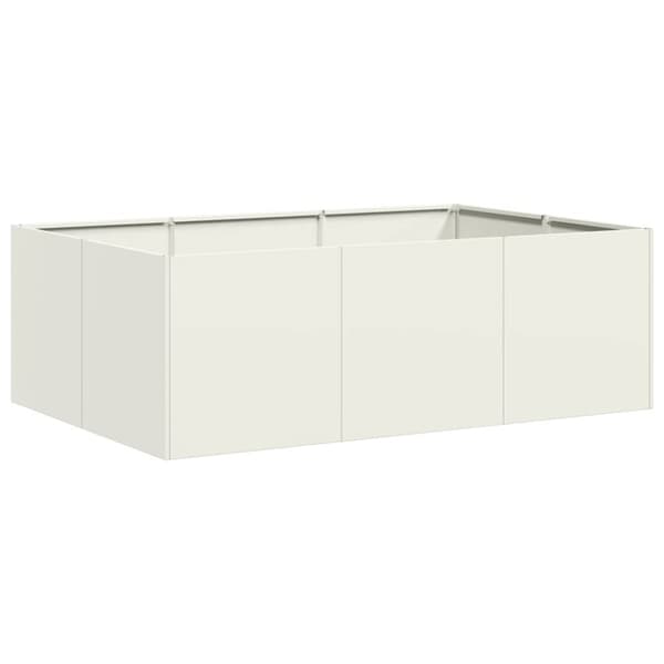 vidaXL Planteringskärl vit 120x80x40 cm stål