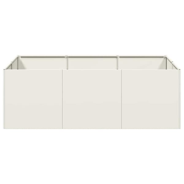 vidaXL Planteringskärl vit 120x80x40 cm stål