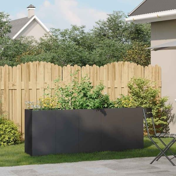 vidaXL Plantekasse svart 200x40x80 cm kaldvalset stål