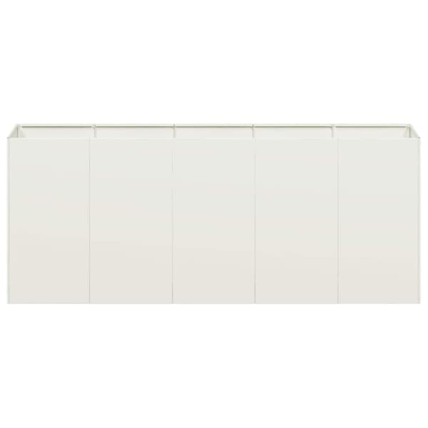 vidaXL plantekasse hvid 200x40x80 cm koldvalset stål