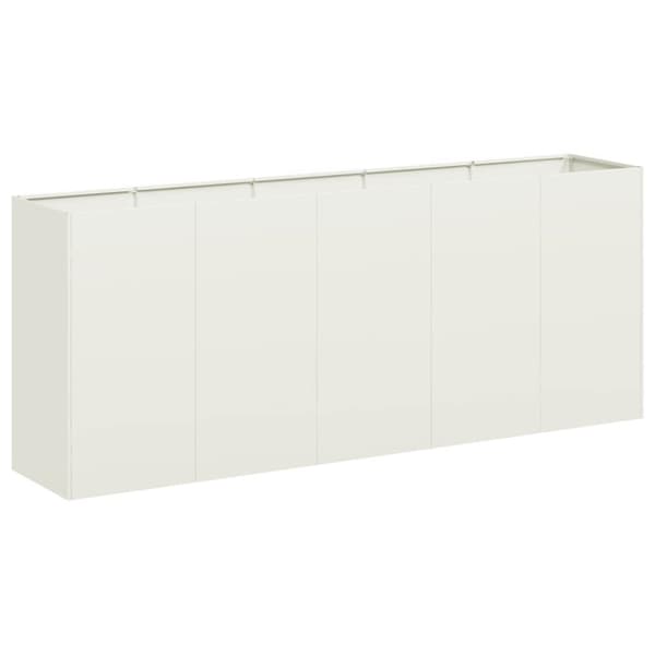 vidaXL plantekasse hvid 200x40x80 cm koldvalset stål