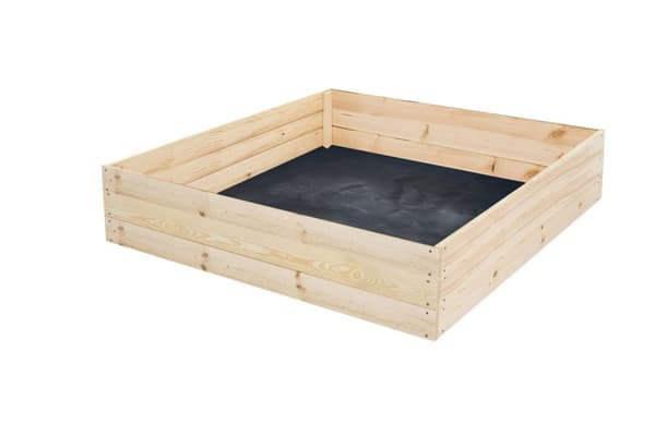 Kompakt 80x80x30 cm furuträdgårdsbädd med markduk för färska örter & grönsaker