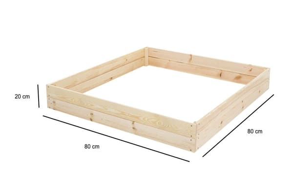 80x80x20 cm Multifunktionel Træ Dyrkeboks med Bunddug til Balkon & Små Haver