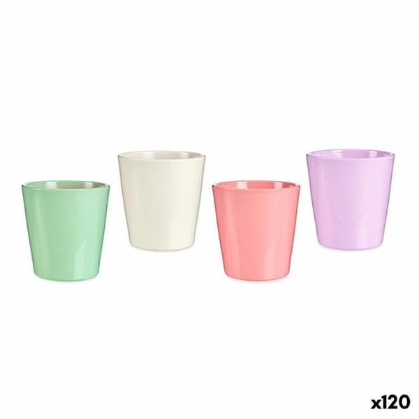 Urtepotte Ibergarden LINCE-CLAROS Hvid Grøn Pink Syren Ler 16,5 x 16 x 16,5 cm (120 enheder)