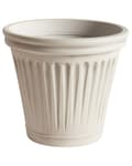 Miniatyrbilde 1 av 7: Blomsterpotte Lys Beige Polyresin ⌀ 43 cm Rund Glasurfinish Innendørs og Utendørs Bruk