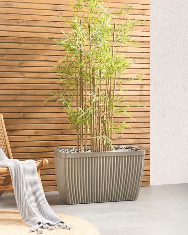 Blomsterpotte Beige Steinblanding Polyresin 73 x 32 cm Rektangulær Matt Matt Innendørs og Utendørs Bruk