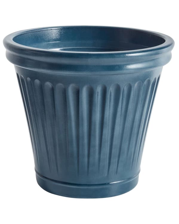 Blomkruka Blå Polyresin ⌀ 43 cm Rund Glasyrfinish Inomhus- och Utomhusbruk