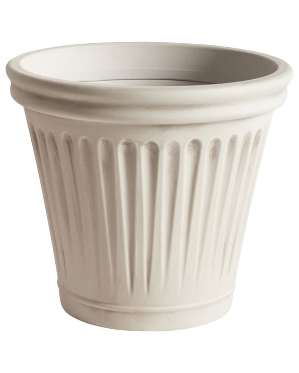 Blomkruka Ljusbeige Polyresin ⌀ 43 cm Rund Glasyrfinish Inomhus- och Utomhusbruk