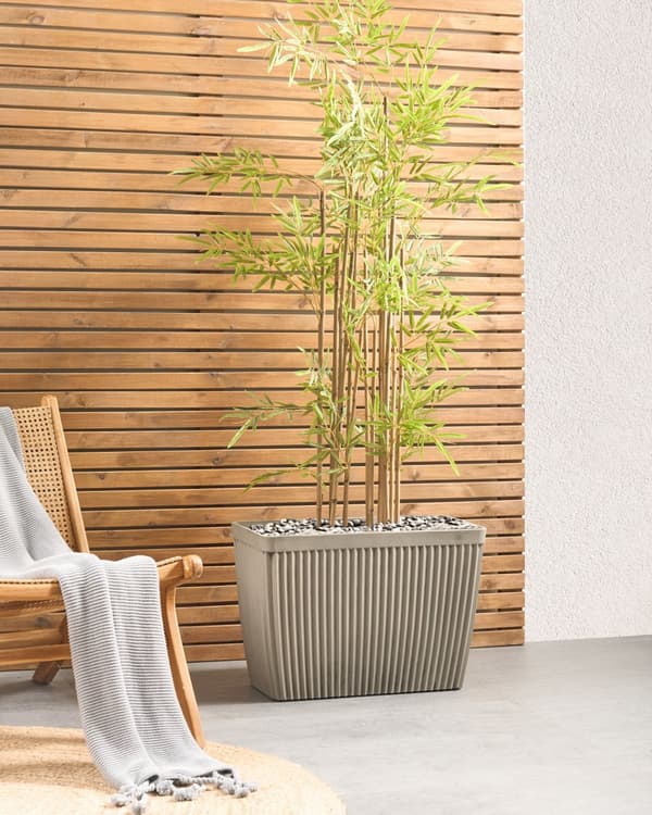 Blomsterpotte Beige Steinblanding Polyresin 58x28 cm Rektangulær Matt Matt Innendørs og Utendørs Bruk