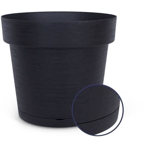 Vattensparande kruka - GARDEN ID Glamour - Anthracite 40 cm - Grov yta - Innan/utomhus - Rening design.