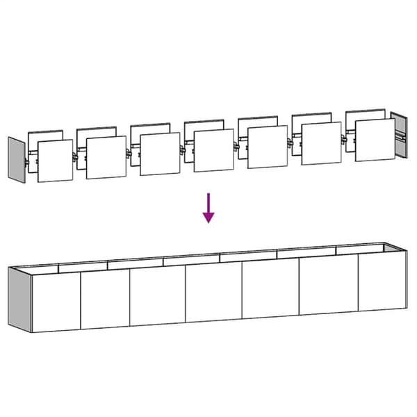 vidaXL plantekasse antracitgrå 280x40x40 cm koldvalset stål