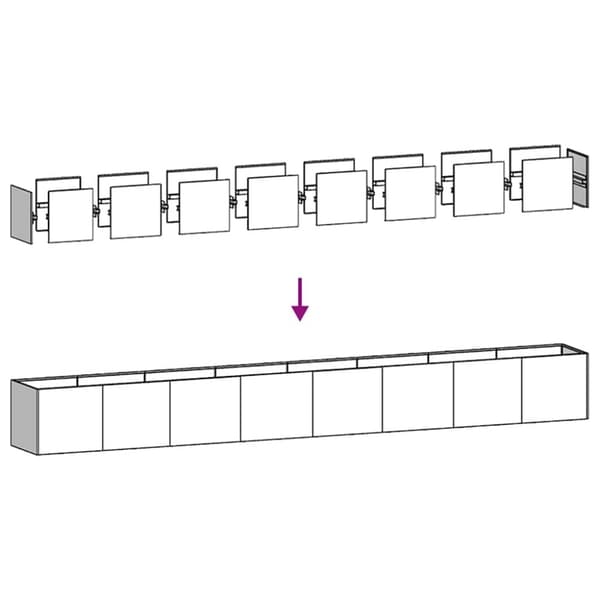 vidaXL Kukkalaatikko musta 360x40x40 cm kylmävalssattu teräs