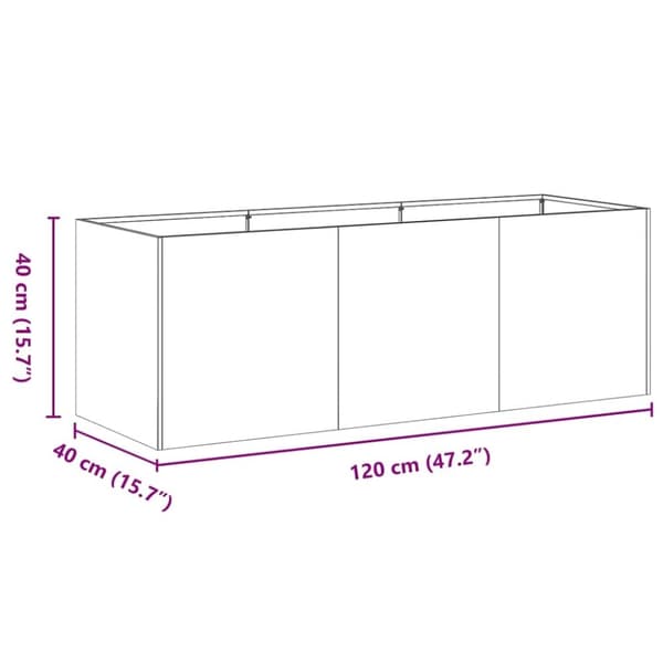 vidaXL plantekasse 120x40x40 cm galvaniseret stål